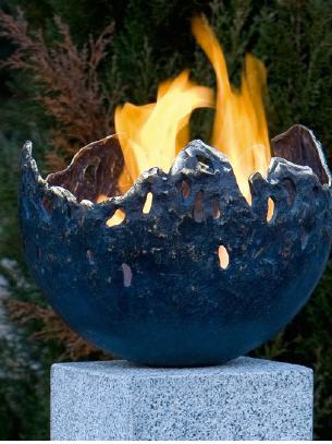 Feuerschale Bronze blau 33cm